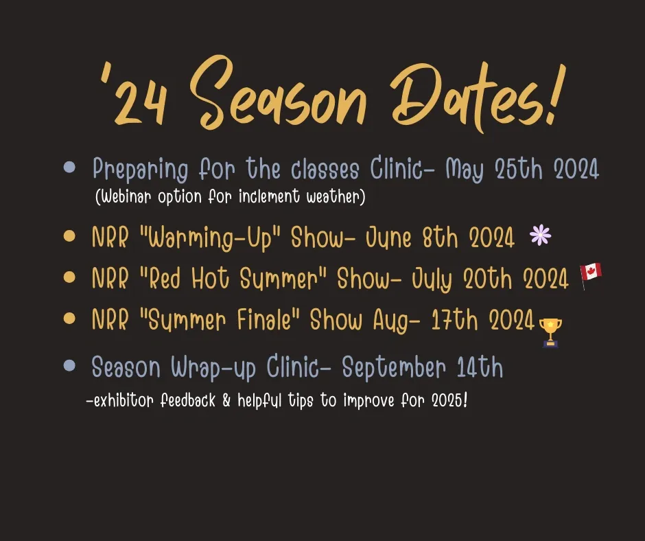 2024 North River Riders Horse Club Dates