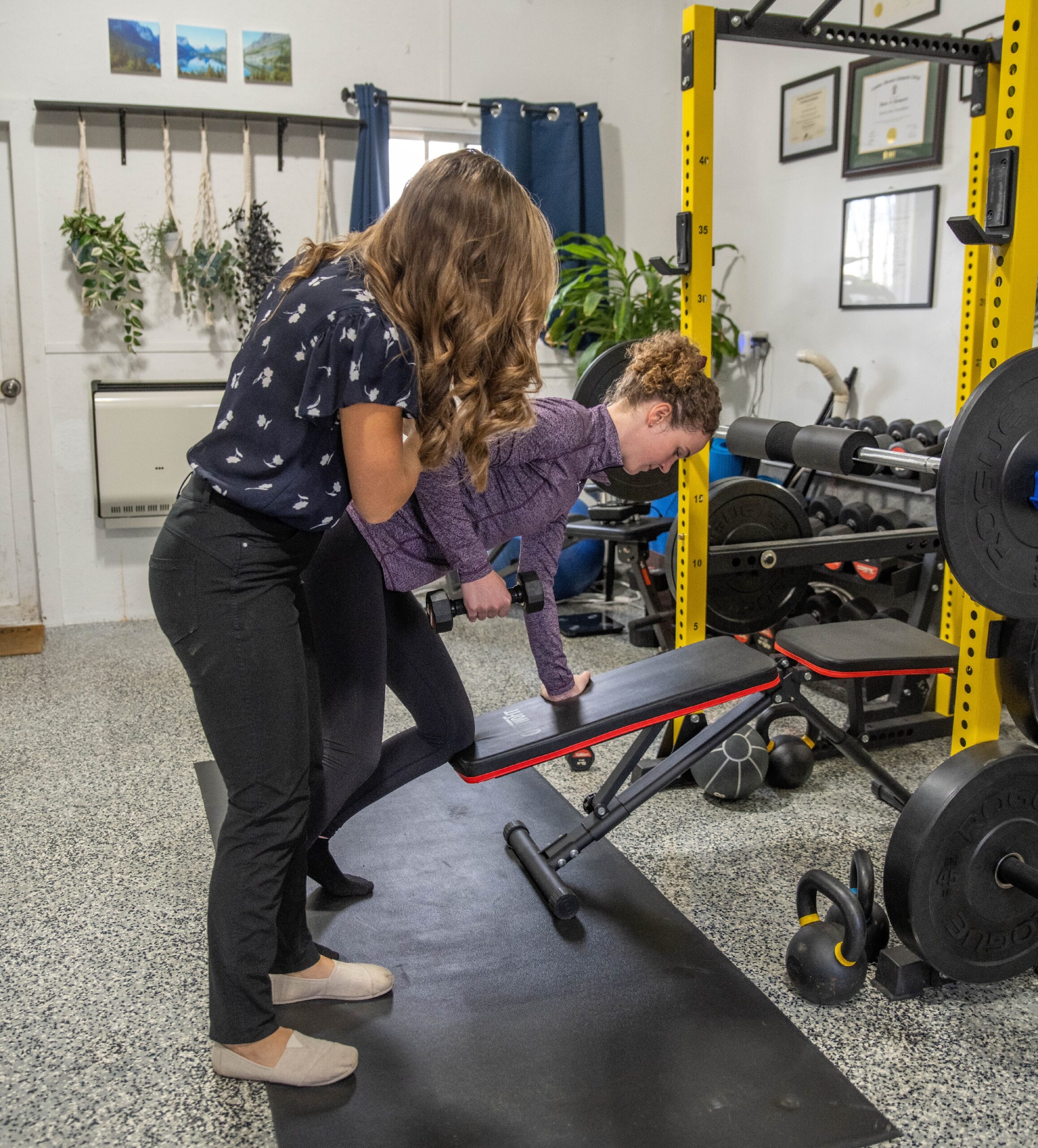 Dr. Donaldson coaches patients through resistance training and rehabilitation